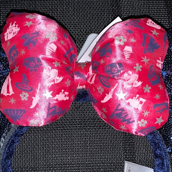 Disney Navy Blue with Pink ribbon Ears - Picture 3 of 8